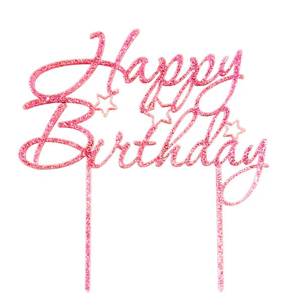 Cake Topper - With Pink Glitter
