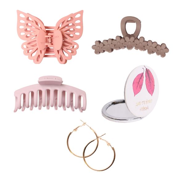 Ladies Spring Accessory Combo &amp; Earrings - Pink