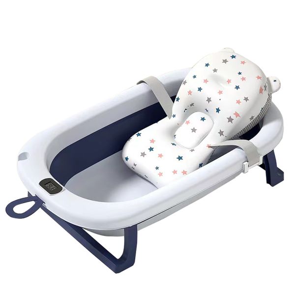 Foldable Large Size Baby Bathtub with Temperature Sensing