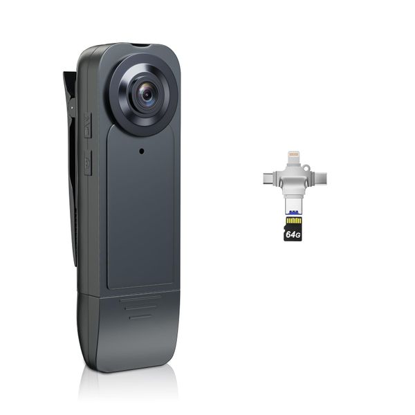 Mini Body Camera 1080P HD Wearable Body Cam,Works with IOS/Android
