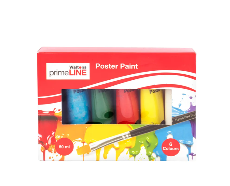 PrimeLine - Poster Paint 50ml Set Of 6