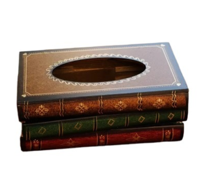Retro Wooden Book Tissue Box Cover: Rectangular Holder for Home, Car