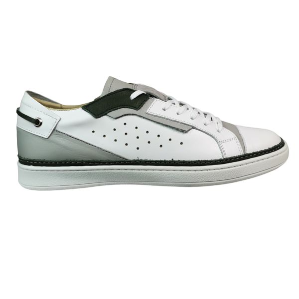 MMS Leather Green White Italian Racer Sneaker