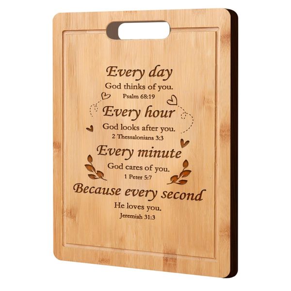 Laser Engraved Bamboo Cutting Board Chopping Block Christian Kitchen Decor