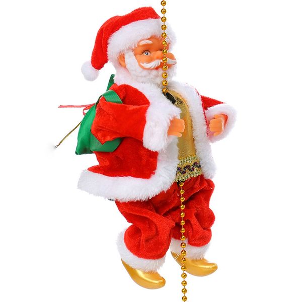Santa Claus Climbing Beads Electric Climb Up and Down Climbing Santa with L