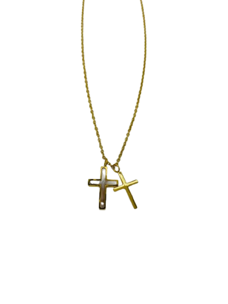 Fabulae Delicate Gold Cross Necklace, Mary