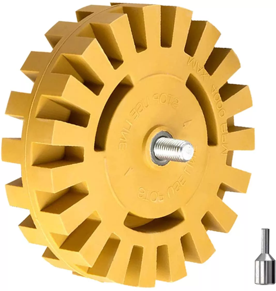 Slotted Rubber Eraser Wheel, Sticker, Adhesive, Decal, Vinyl Removal Tool