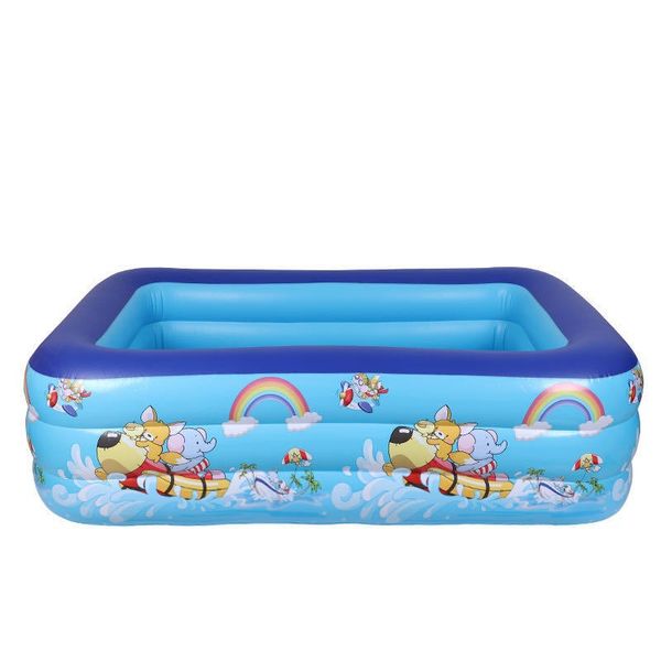 210cm Kids Thickened Inflatable Swimming Pool with Thickening Bubble Bottom