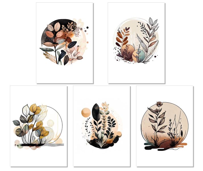 Greeting Cards: Boho Floral Doodles (5 Pack)
