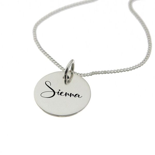 Sienna Personalised Engraved Necklace in Sterling Silver