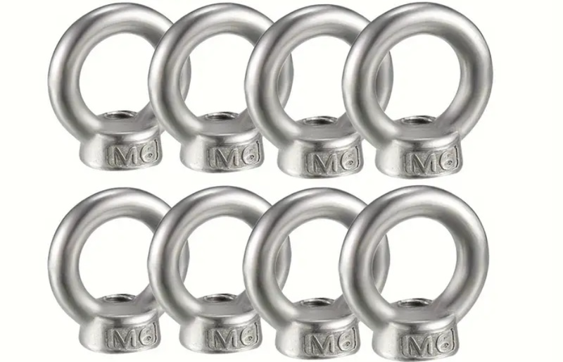 HB 8 pcs M6 Stainless Steel Eye Nuts