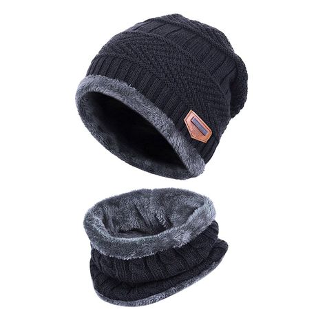 Unisex Winter Knitted Hat Warm Thick Add Lined Beanies Hats With