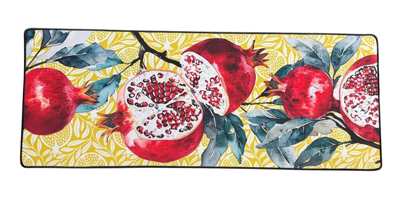 Versatile Desk/Kitchen/Bar Mat - Open &amp; Closed Pomegranites with Leaves