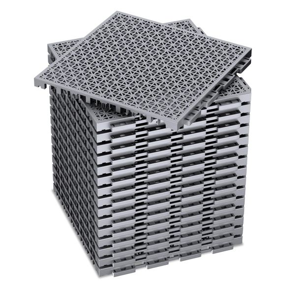 16 Pcs Drainage Interlocking Floor Tiles,PVC Splicing Modular Cushion Mats