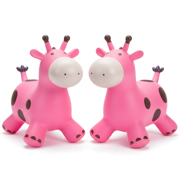 2Pack Inflatable Giraffe Bouncy Horse Hopper for Toddlers Ride Hopping Toys