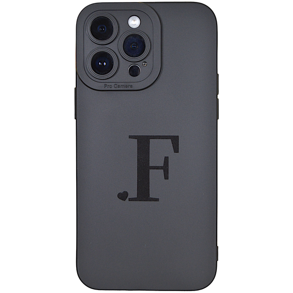 Black - Phone Case with Initial F &amp; Pro Camera - Iphone 14 Pro Max