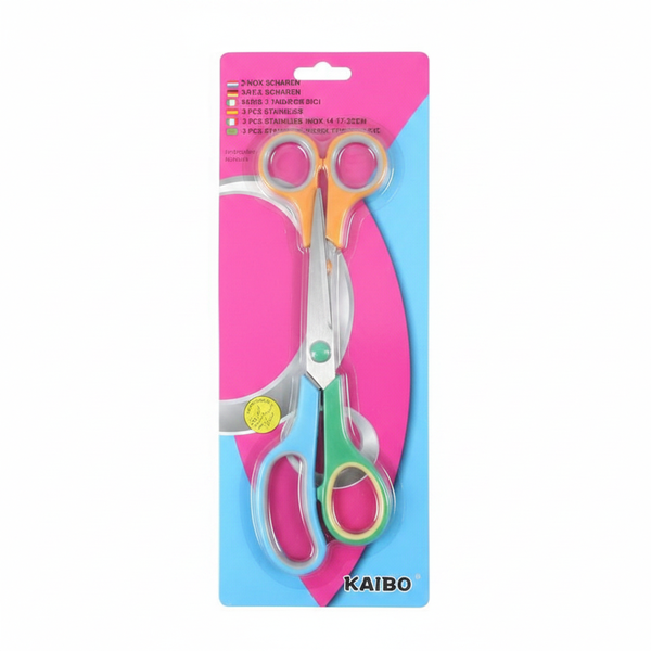 Casey 3 Piece Multicolor Household Scissors Set with Stainless Steel Blades