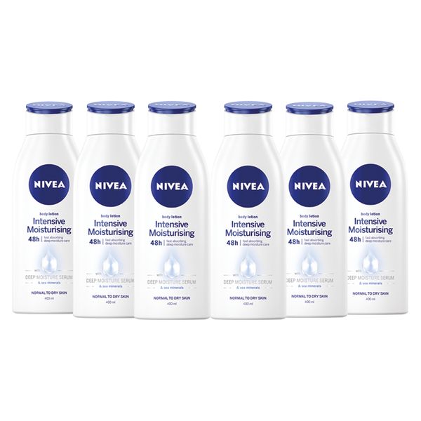 NIVEA Intensive Moisturising Body Lotion with Deep Moisture Serum 6x400ml