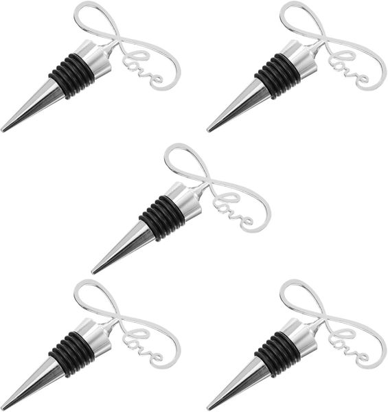 Stylish Silver Heart-shaped Alloy Wine Bottle Stoppers Airtight