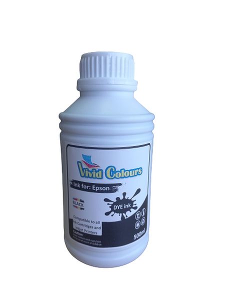 Vivid Colours Compatible Epson Refill Ink Bottle Set - 500ml BK / C / M / Y