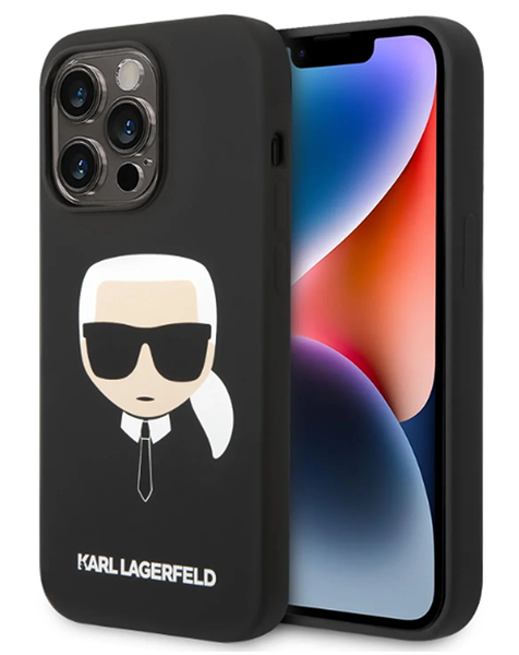 Karl Lagerfeld Silicone Black Case Karl Head Logo - Iphone 14 Pro Max