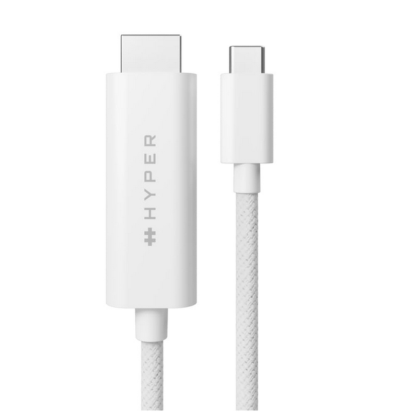 HyperDrive USB-C To HDMI 4K60Hz Cable (2.5m) - White