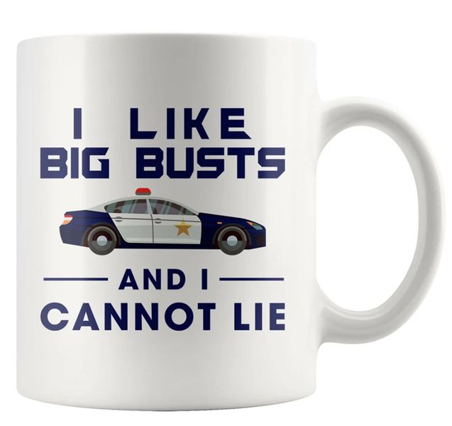 I Like Big Busts Birthday Christmas Police Officer Gift 11Oz Coffee Mug