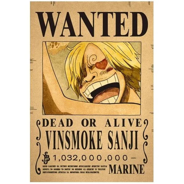 One Piece Sanji Bounty Poster