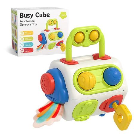 Busy Cube for Toddlers Montessori Sensory Activity Cube 8-Sided Image