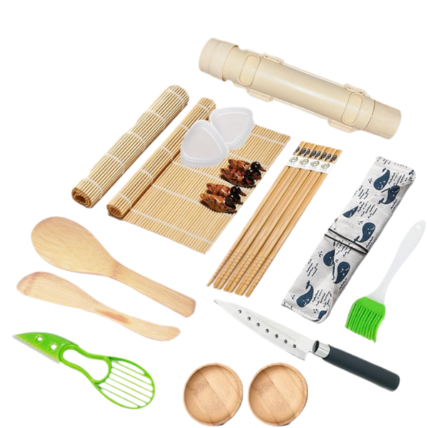 Sushi Making Kit, All in One Sushi Bazooka Maker with Bamboo Mat Chopsticks