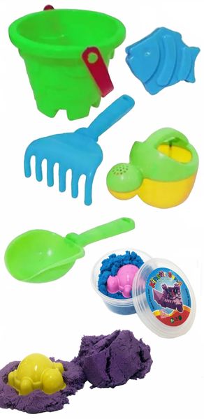 7 Piece Sand Bucket Play Set - Blue