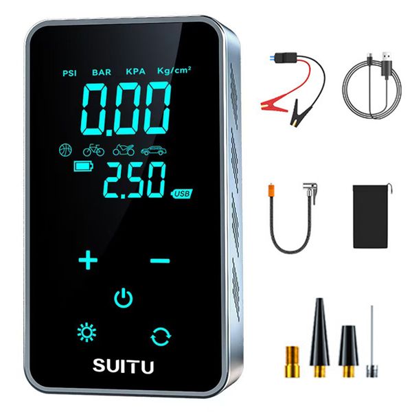 SUITU 4-in-1 120W Digital Car Tire Pump/Jump Starter/Power Bank/Torch