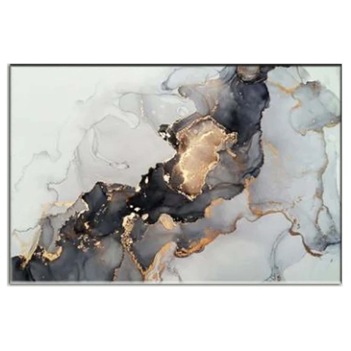 Black, Gold Cotton Canvas cm Abstract Wall Art