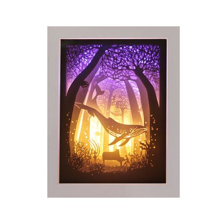 Download 3d Paper Cutting Light Box Wooden Frame White Whale S Song Buy Online In South Africa Takealot Com