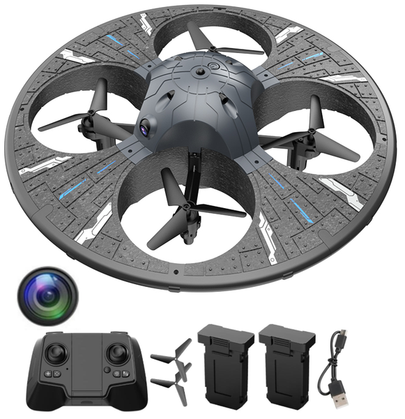 Round Foam RC UFO Drone with Camera - Smart Obstacle Avoidance
