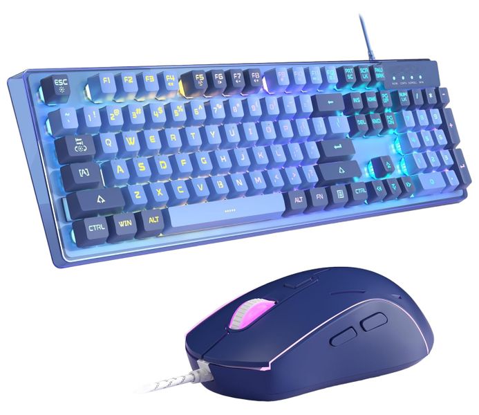 K1 - RGB Backlit Keyboard &amp; Mouse Set With Floating Keycaps - Blue