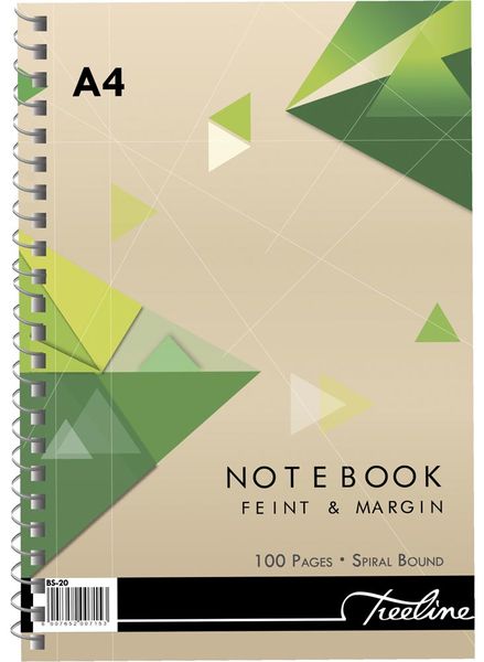 Treeline A4 Wiro Note Book Feint - 100 Page - Pack of 5 Notebooks
