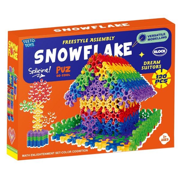 TEETO TOYS Educational Snowflake Building Blocks Set - STEM Toys for Toddlers