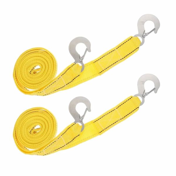 2Pcs Heavy Duty Nylon Car Tow Strap 3 Ton 4 Meter Reusable Trailer Rope