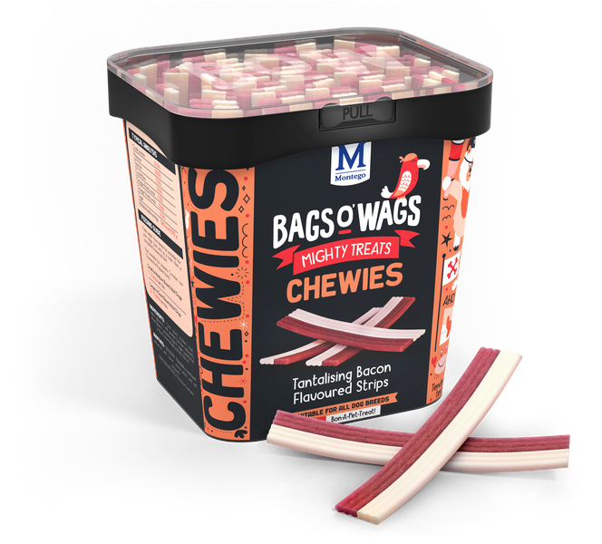 Montego Bags O' Wags - Chewies Bacon Strips Dog Treats 500 g