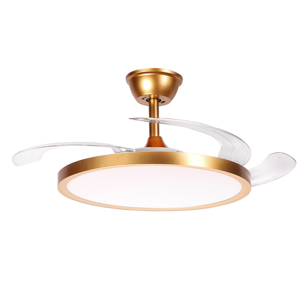 illumin8 3 Blade Ceiling Fan With Retractable Blades - Gold