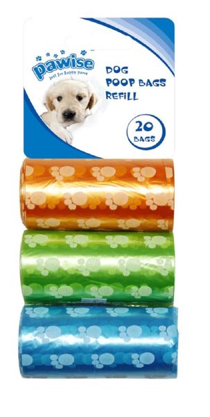 Pawise - Dog Poop Bags Refill (20 Bags) x 2