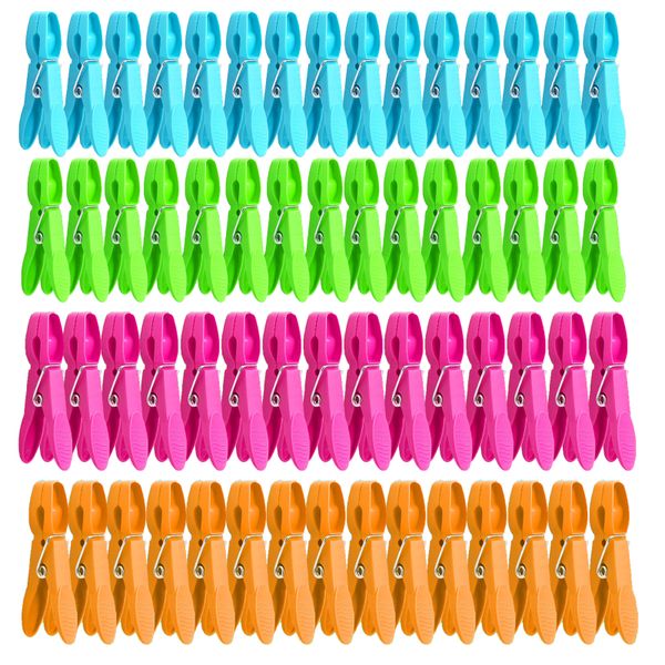 60 Pack Clothes Pegs Strong Grip Non Slip Laundry Clips Plastic