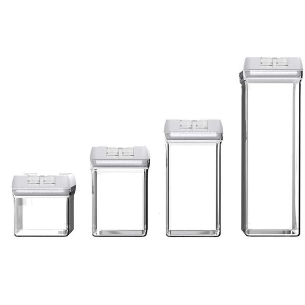 4 Sets Airtight Pantry Food Storage Containers with Easy Lock Lids