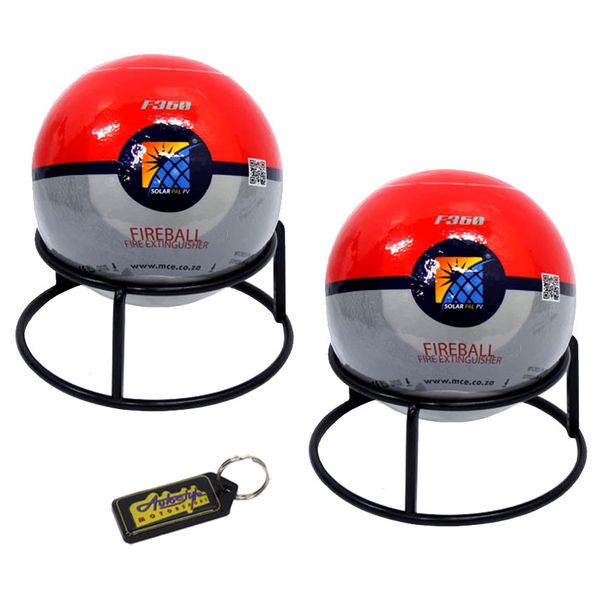 F360 Fire Extinguishing Ball with Stand - 2 Pack &amp; Gel Key Holder