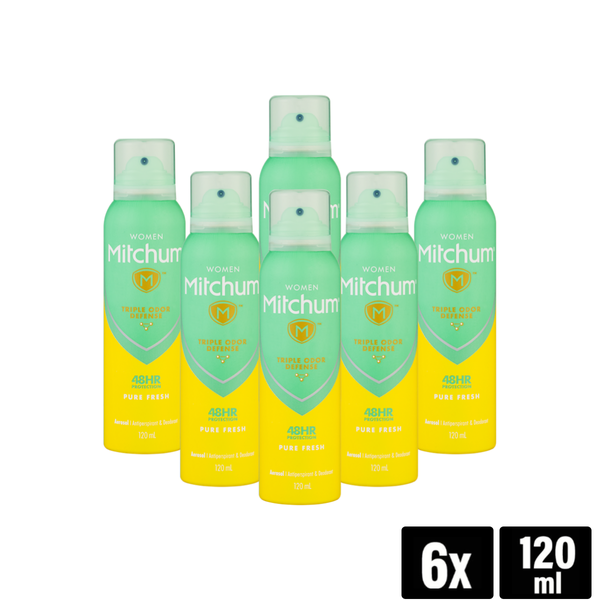 Mitchum Advanced Antiperspirant &amp; Deodorant Pure Fresh 120ml x 6 Pack