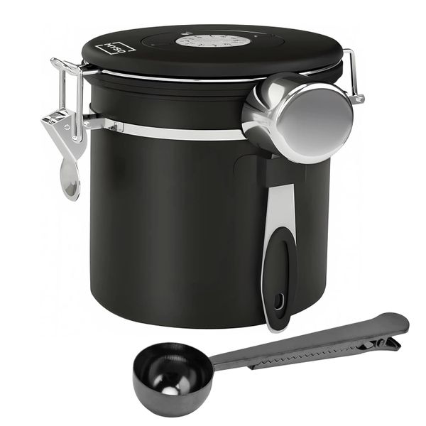 MYSO Airtight Coffee Bean Storage Canister with Date Tracker and Scoop