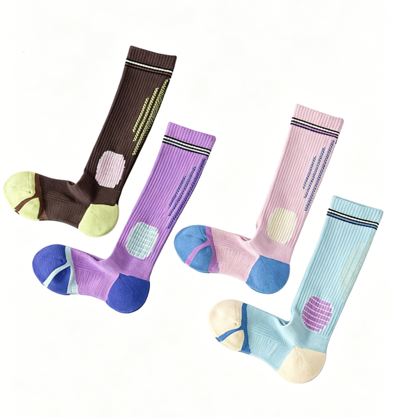 4 Pairs Compression Socks for Men Women Running Athletic Cycling Graduated