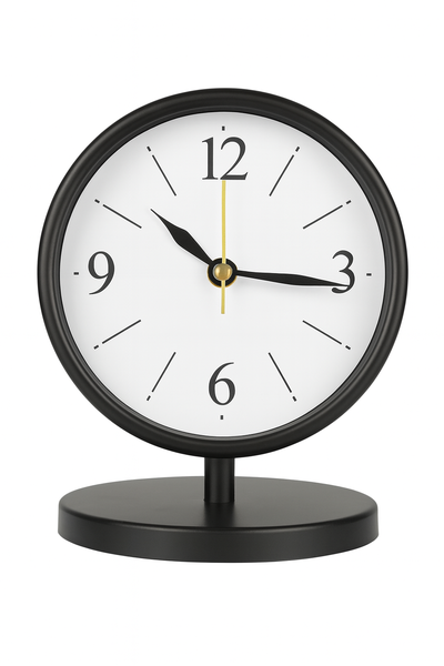 Thuma Mina Table Clock, Black Desk Clock on Stand Decorative Desk