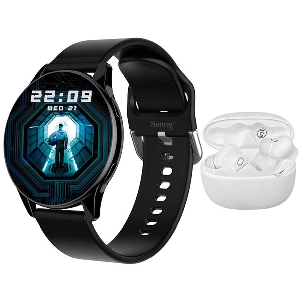 Sports Smartwatch &amp; Bluetooth Earbuds Set - SUNRAY Fitness Tracker for Men